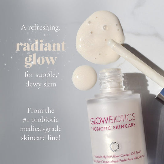 Glowbiotics Probiotic HydraGlow Cream Oil Pearl: Radiance-Boosting Glow Drops for Bright, Hydrated Skin | Pearl Essence & Skin Brightening