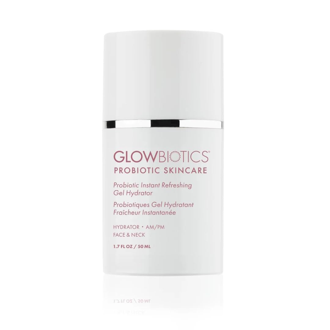 Glowbiotics Probiotic Instant Refreshing Gel Hydrator: Lightweight Moisturizer for Oily Skin, Restores Barrier & Calms Irritation with Vitamin C & Aloe Vera