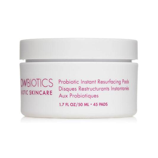 Glowbiotics Probiotic Instant Facial Resurfacing Pads: Exfoliates, Hydrates, Reduces Fine Lines & Pores | With Vitamin C & 5% Lactic Acid
