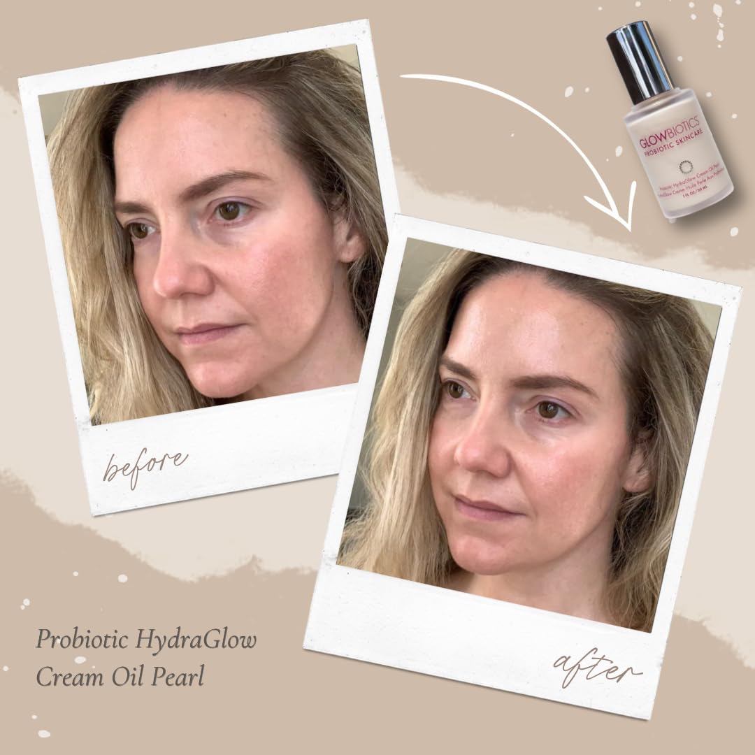 Glowbiotics Probiotic HydraGlow Cream Oil Pearl: Radiance-Boosting Glow Drops for Bright, Hydrated Skin | Pearl Essence & Skin Brightening