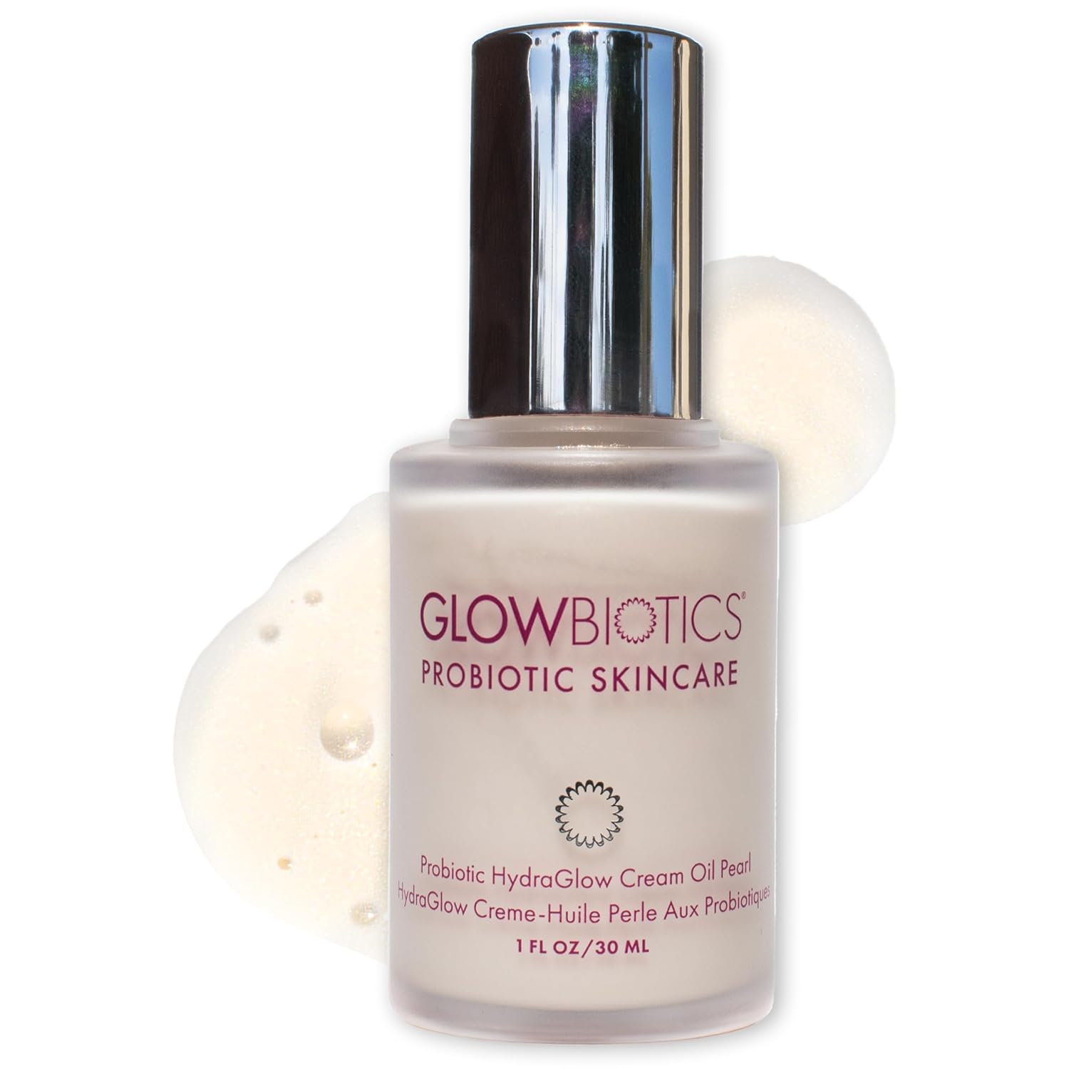 Glowbiotics Probiotic HydraGlow Cream Oil Pearl: Radiance-Boosting Glow Drops for Bright, Hydrated Skin | Pearl Essence & Skin Brightening