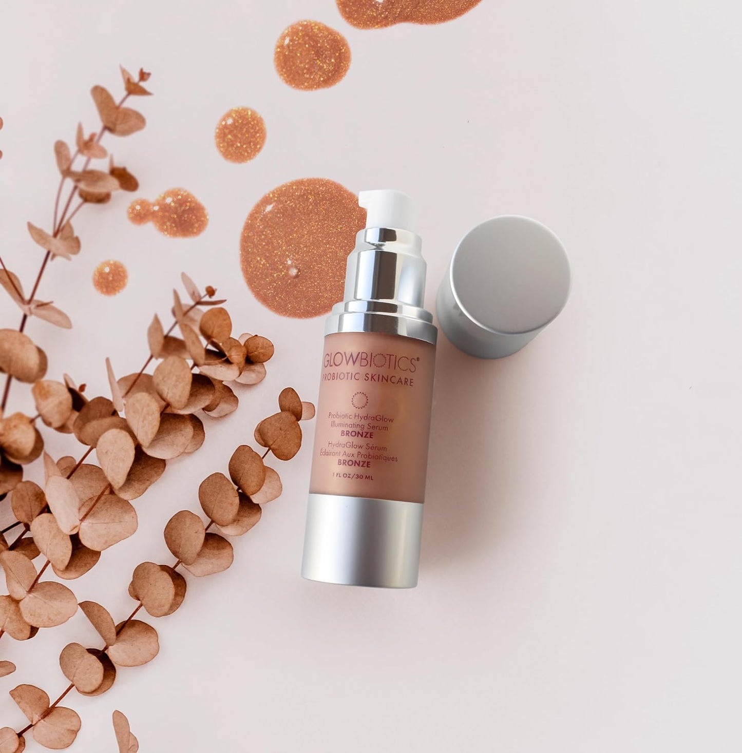 Glowbiotics Probiotic HydraGlow Illuminating Serum Bronze: Hydrating Dew Drops for Radiant Skin, Illuminating Glow Enhancer with Hyaluronic Acid and Probiotics, 1 Fl Oz